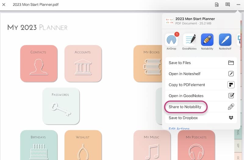 importing to Notability from Google Drive app