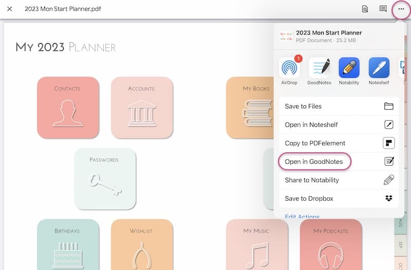 Google Drive App export options pop up menu